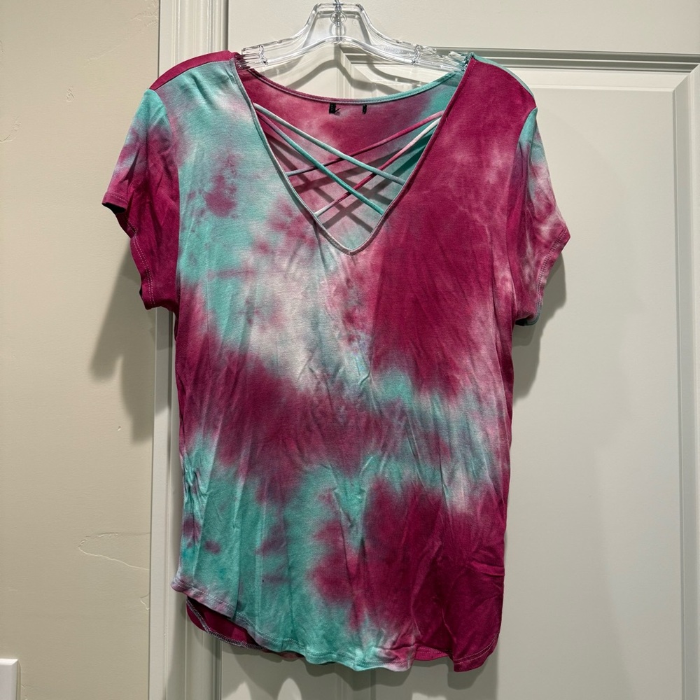 Blue and Pink Blouse